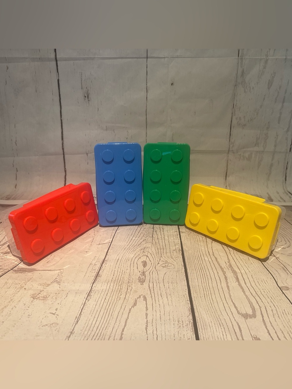 NWT Teaching Tree 4 piece Large Lego style organizer containers